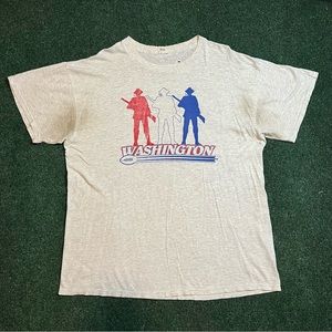 Vintage 90s Washington Redskins Football Distressed Gray T Shirt Size XL 24X31